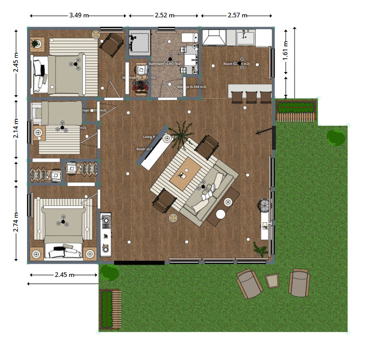 Blueprints - Cozy 3 Bedroom House Plan — 71 m² (764 sq ft), Open Living, Budget-Friendly Single Storey