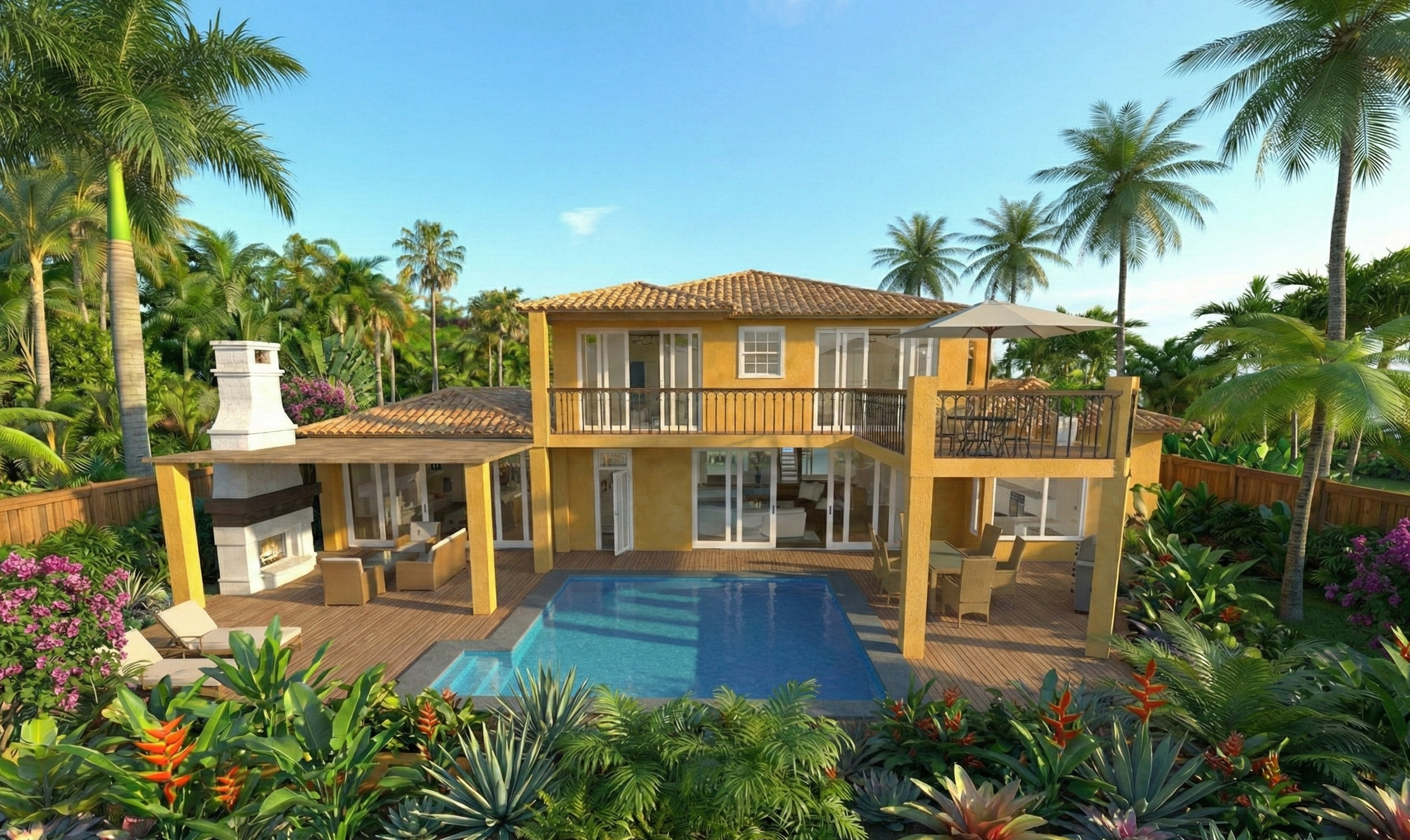 Visualization gallery - Stylish Dual-Level House Plan — 4 Bedrooms, 4.5 Baths, 364 m² (2-Car Garage)