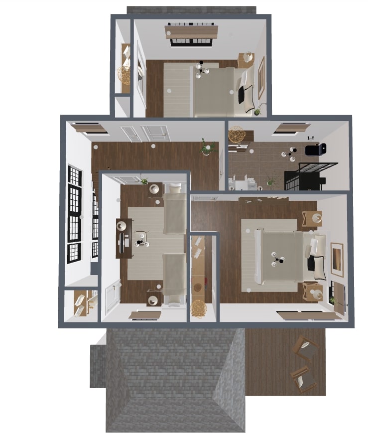 Blueprints - Compact 2-Storey Cottage House Plan — 3 Bedrooms, 135 m² (No Garage)