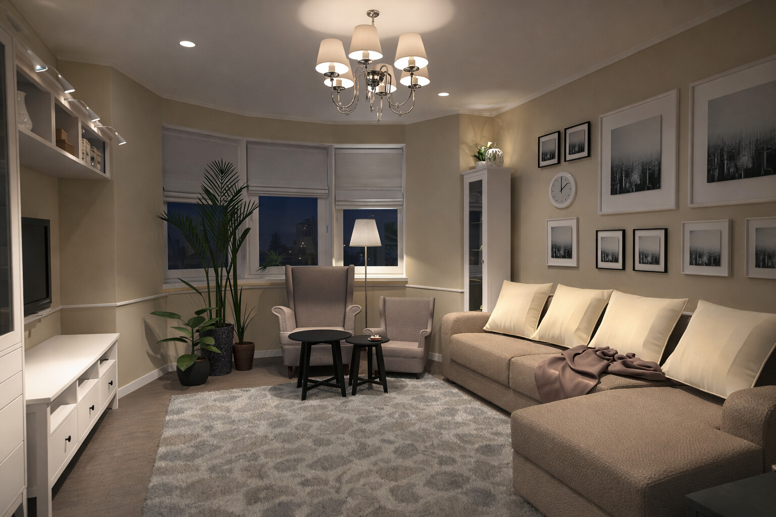 Visualization gallery - Charming Traditional Apartment Plan — 71 m² (764 sq ft), 1.5 Baths, Children’s Room, Balcony