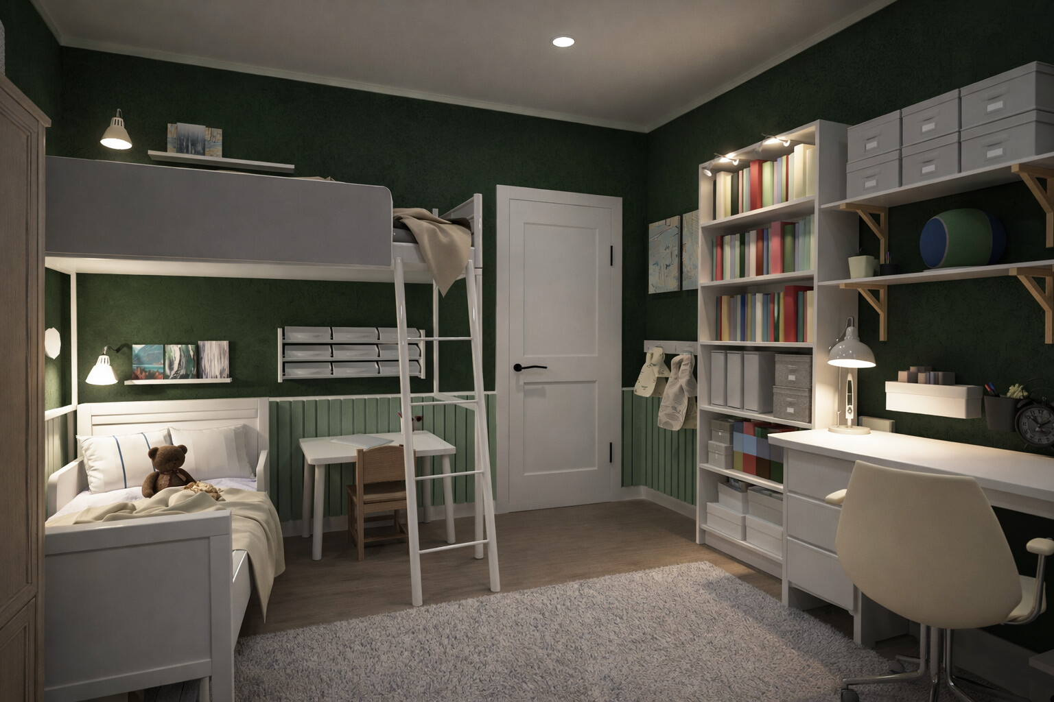Visualization gallery - Charming Traditional Apartment Plan — 71 m² (764 sq ft), 1.5 Baths, Children’s Room, Balcony
