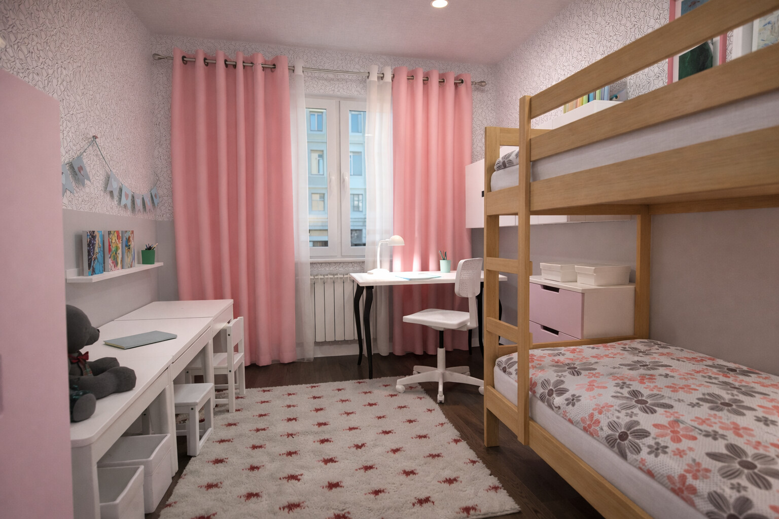 Visualization gallery - Cozy Two Bedroom Apartment Plan — 84 m² (904 sq ft), Dual Balconies, Pantry & Laundry Closet