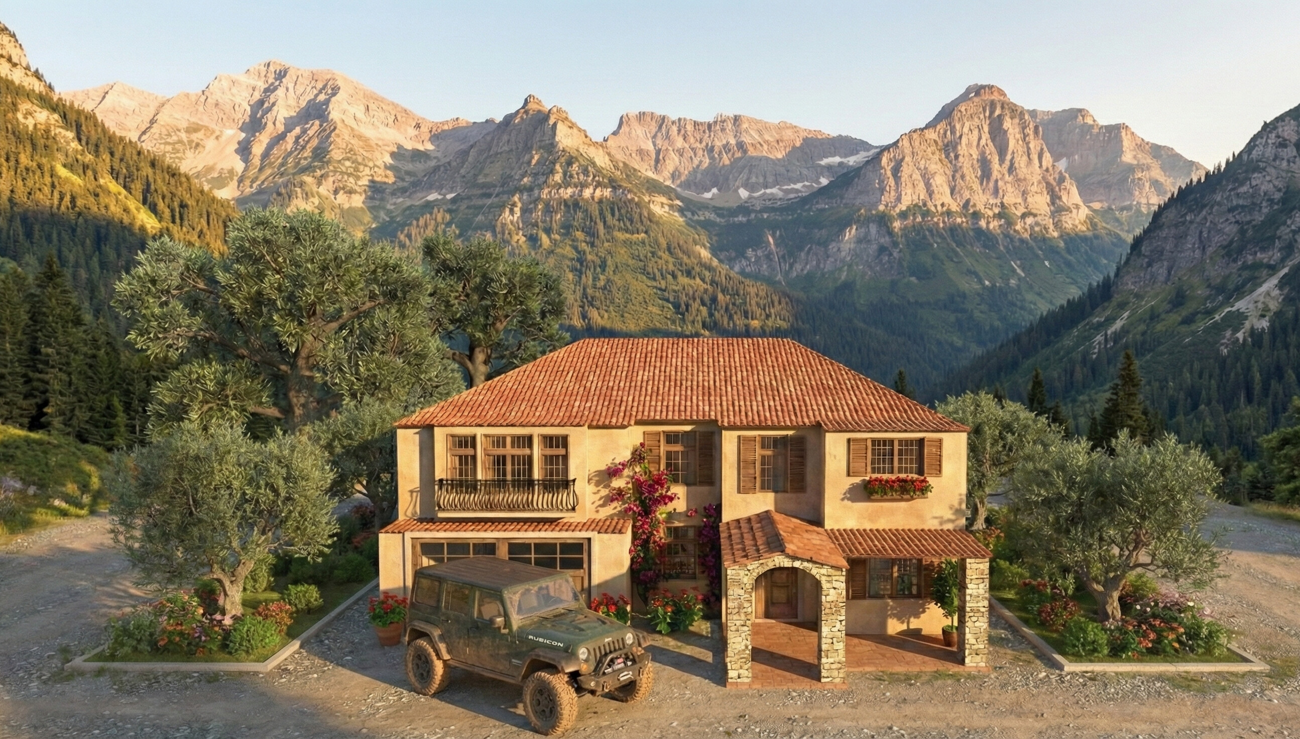 Stylish Two-Story Luxury Home Plan — 5 Bedrooms, 5.5 Baths, 356 m² (1-Car Garage)