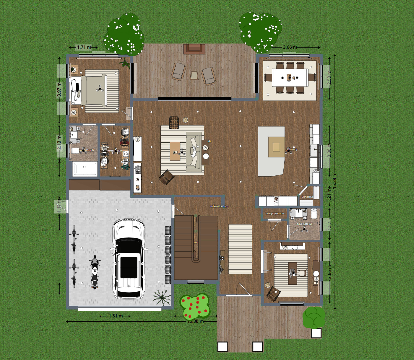 Blueprints - Stylish Two-Story Luxury Home Plan — 5 Bedrooms, 5.5 Baths, 356 m² (1-Car Garage)