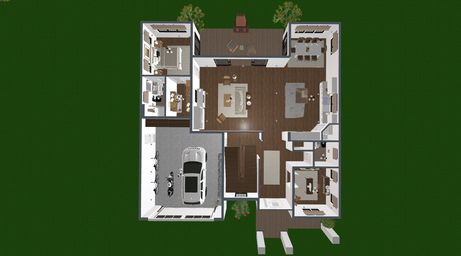 Blueprints - Stylish Two-Story Luxury Home Plan — 5 Bedrooms, 5.5 Baths, 356 m² (1-Car Garage)