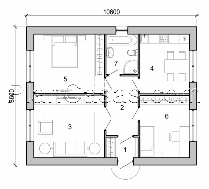 Visualization gallery - One story small home