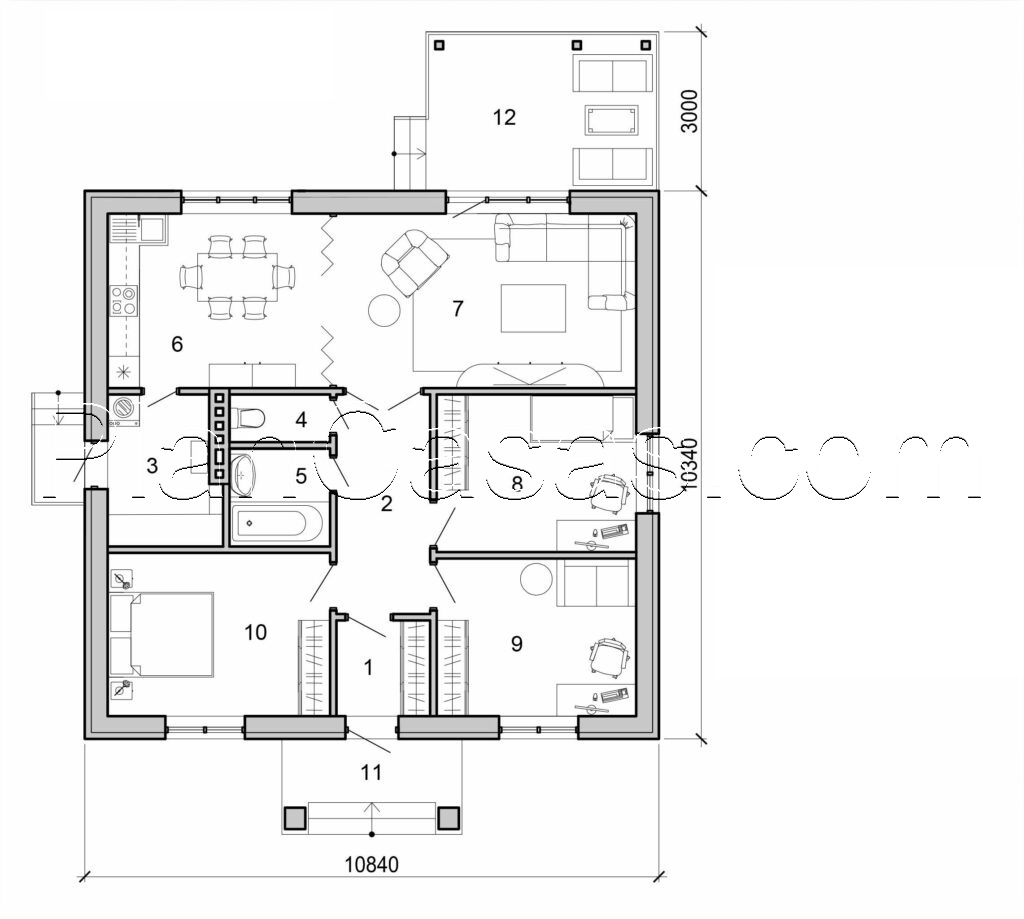 Visualization gallery - Brick One story home