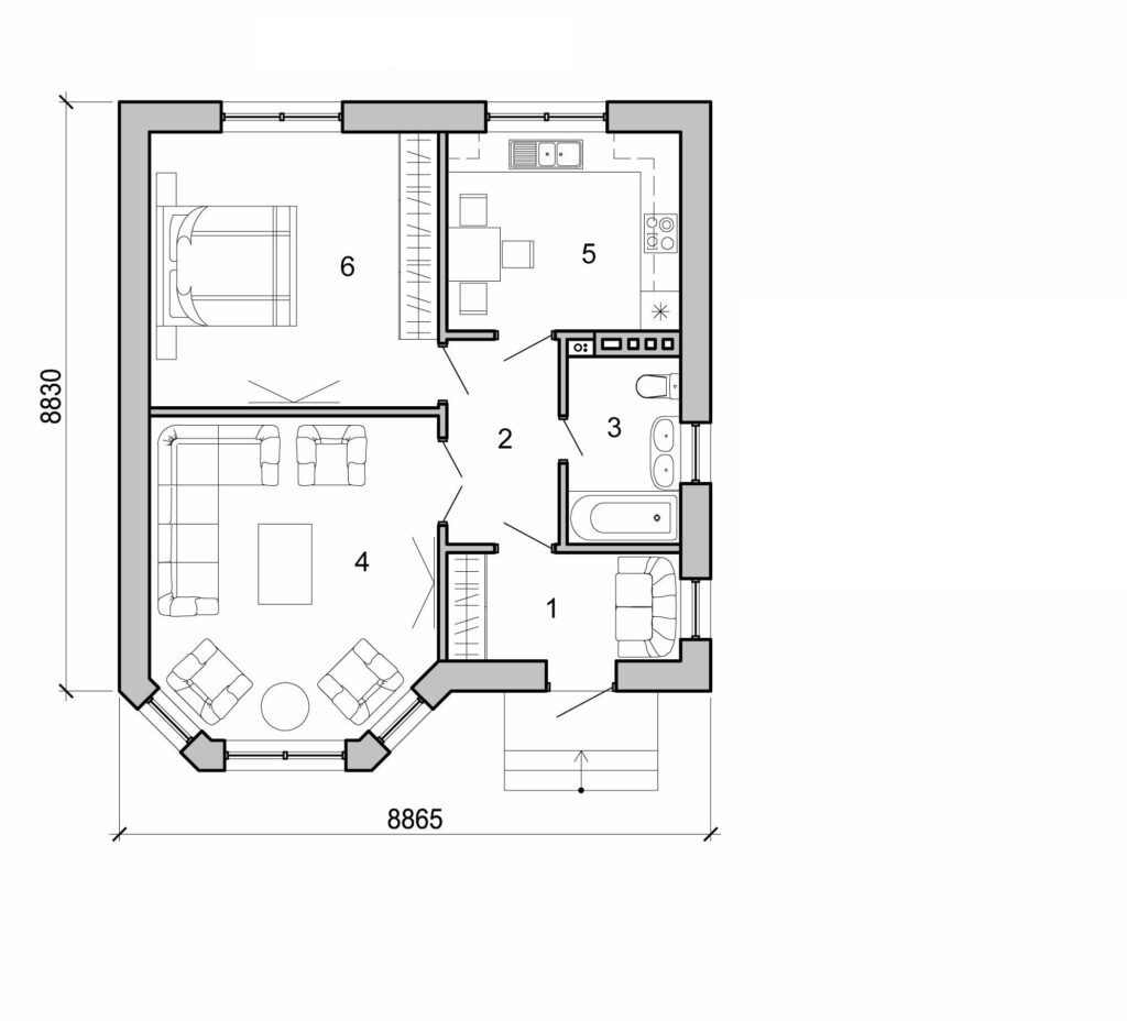 Visualization gallery - One story small home