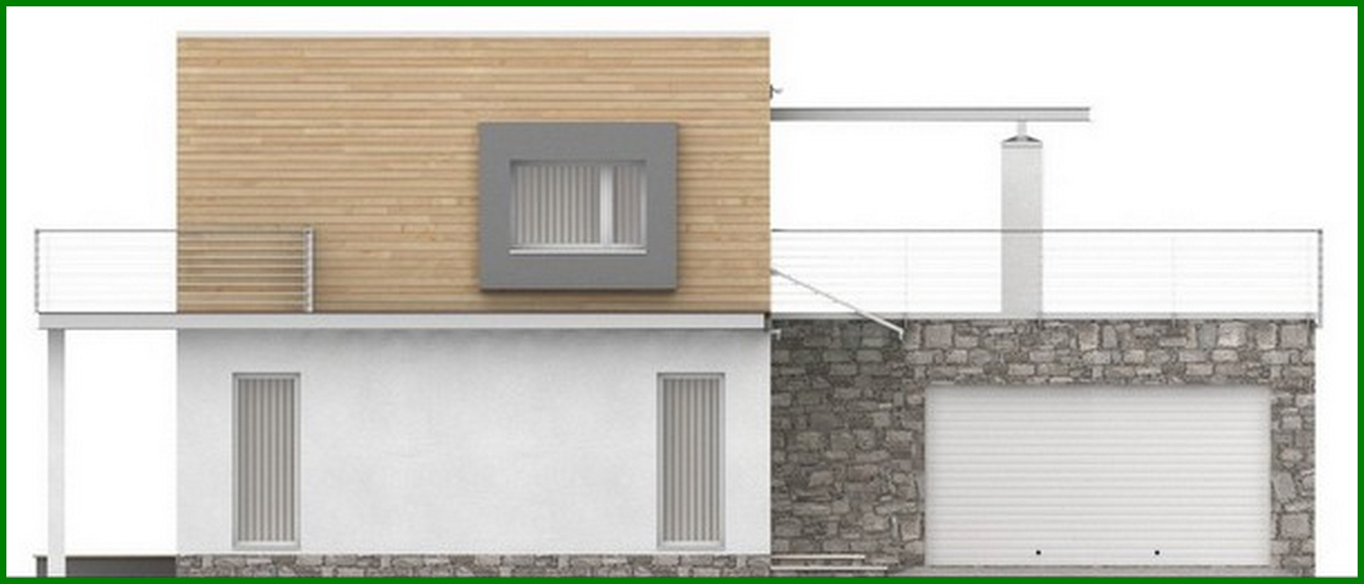 Visualization gallery - Project of a modern house with a terrace above the garage