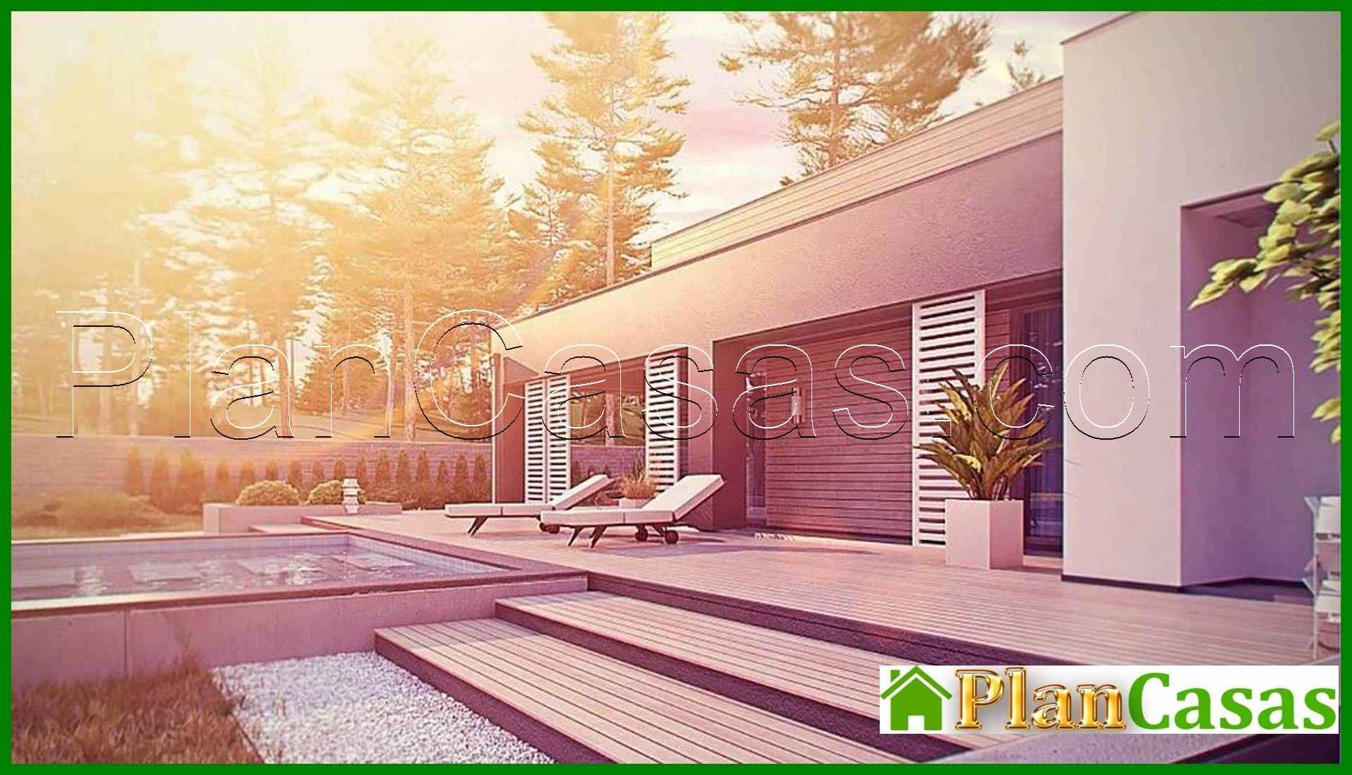 Visualization gallery - One-story modern mansion for a narrow plot