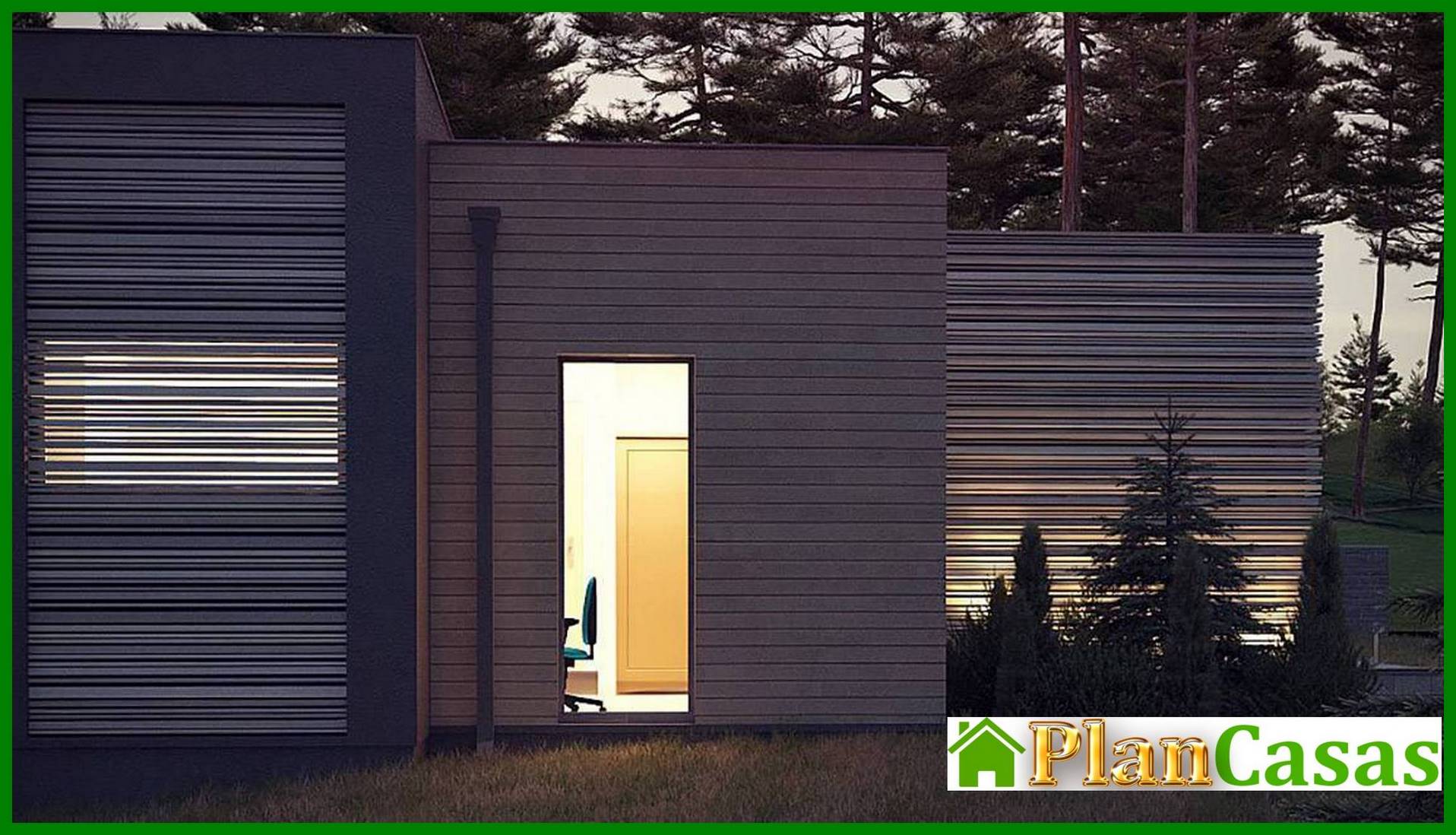 Visualization gallery - One-story modern mansion for a narrow plot