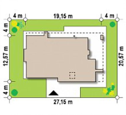 Visualization gallery - One-story modern mansion for a narrow plot