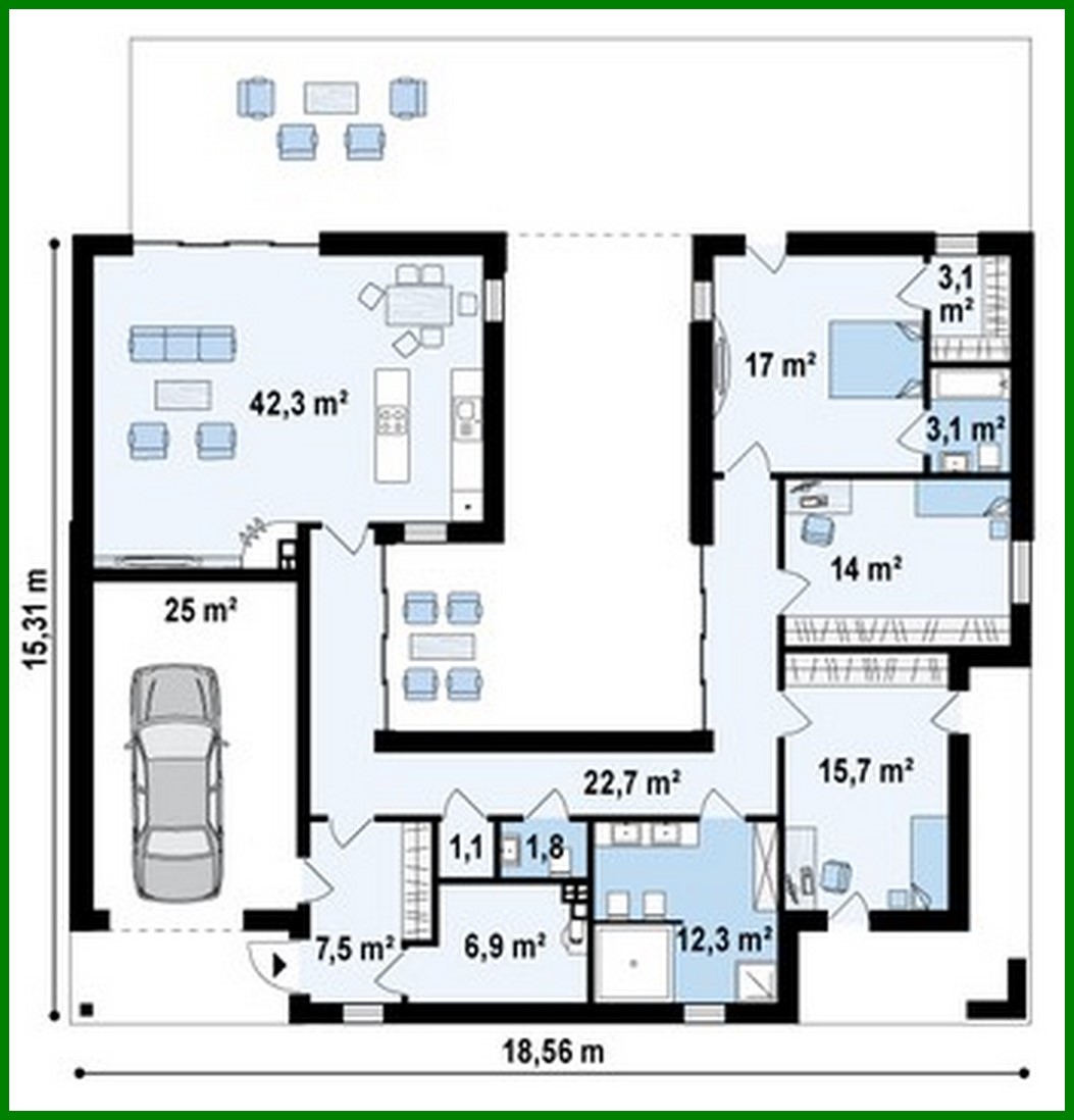 Visualization gallery - Modern house with a comfortable patio