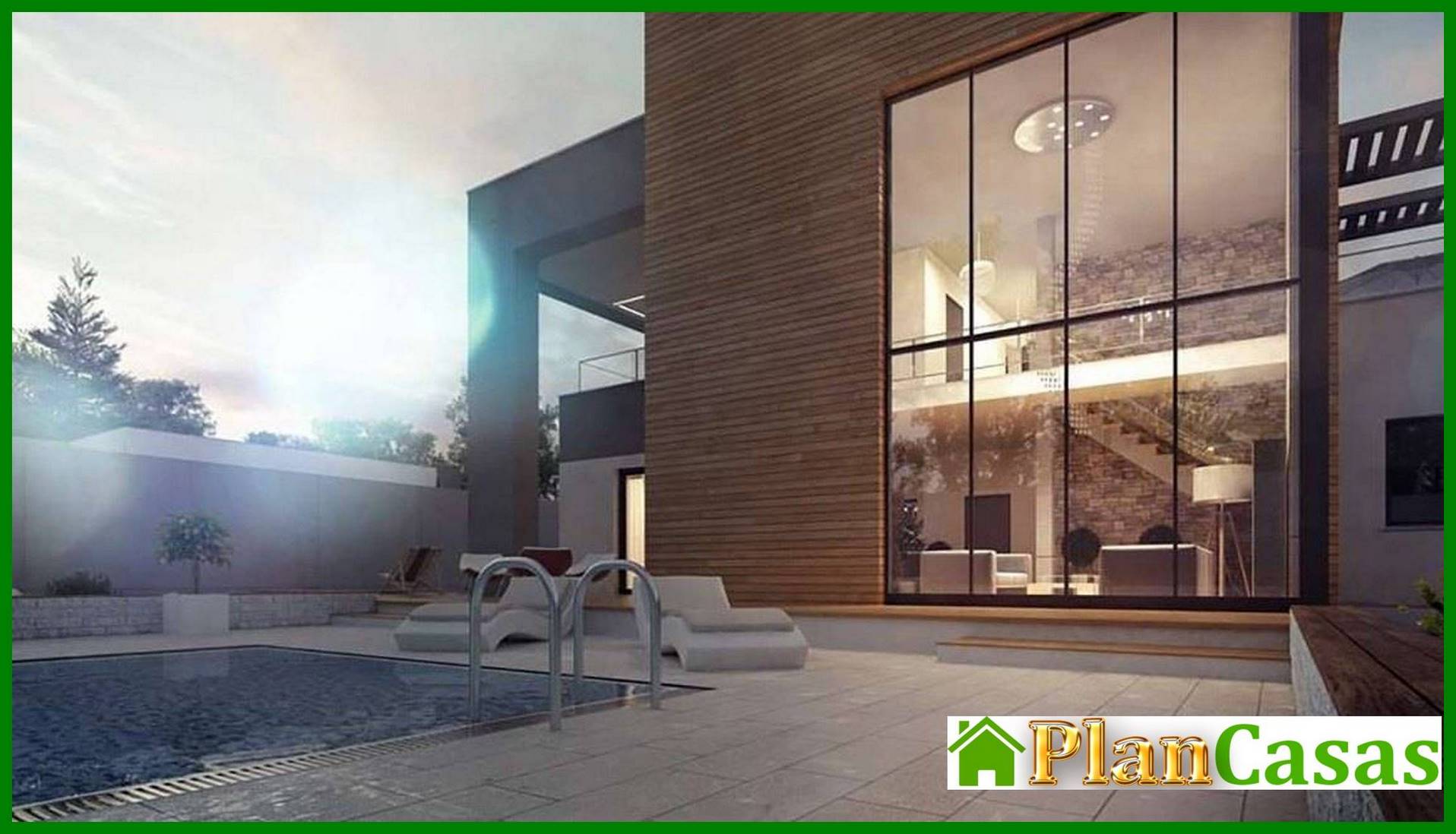 Visualization gallery - The project of a chic modern two-story mansion with a second light