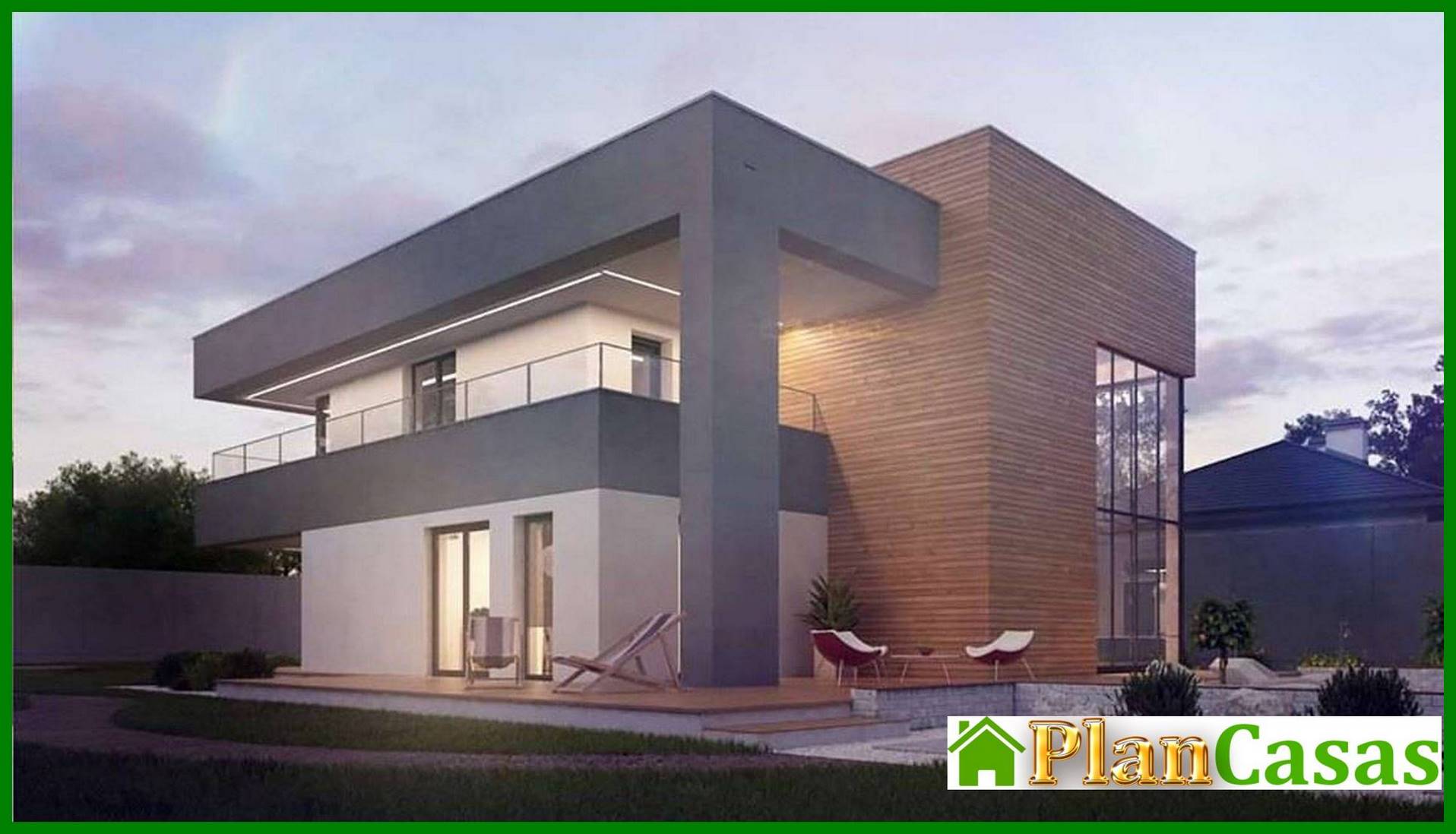 Visualization gallery - The project of a chic modern two-story mansion with a second light