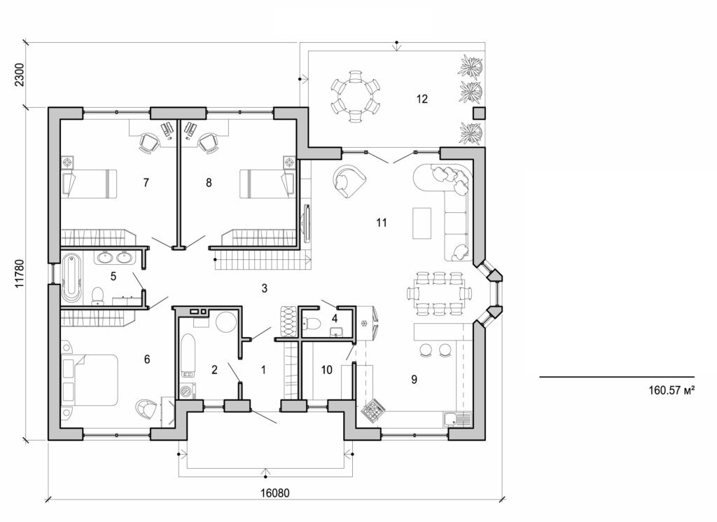 Visualization gallery - One storey house with attic