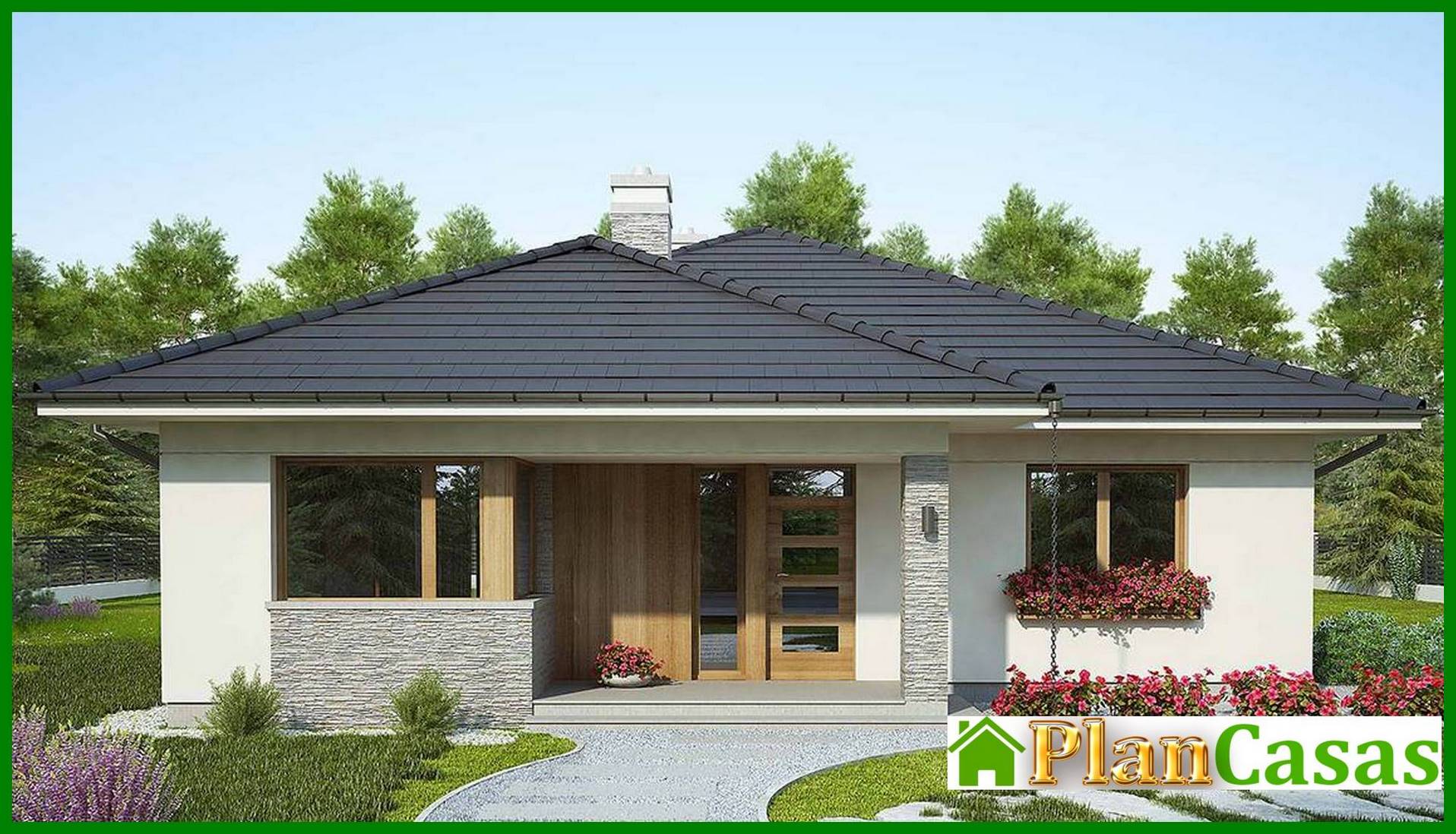 Visualization gallery - Elegant one-story house with three bedrooms