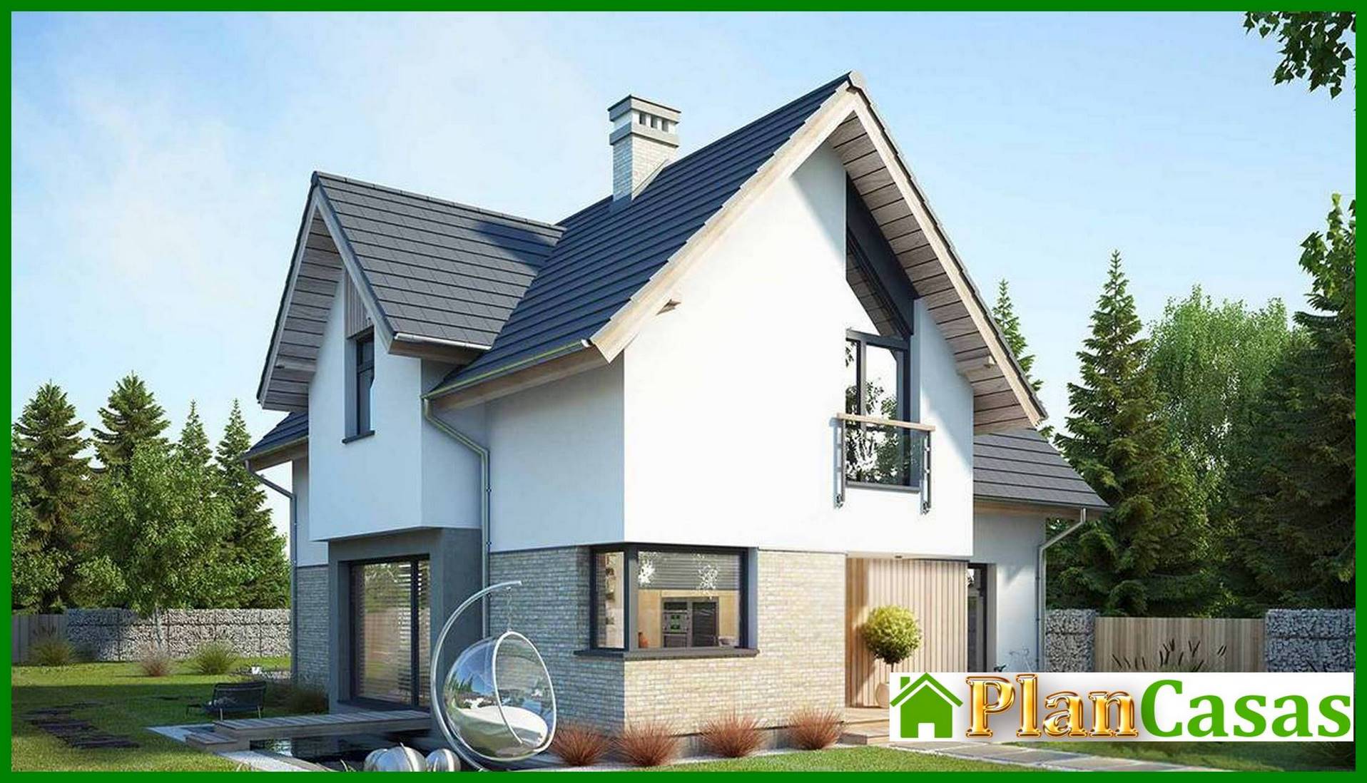 Visualization gallery - The project of a two-story house with a kitchen studio and an office