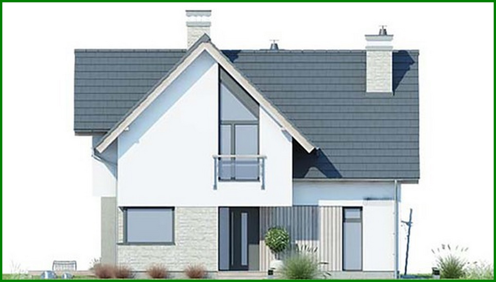 Visualization gallery - The project of a two-story house with a kitchen studio and an office