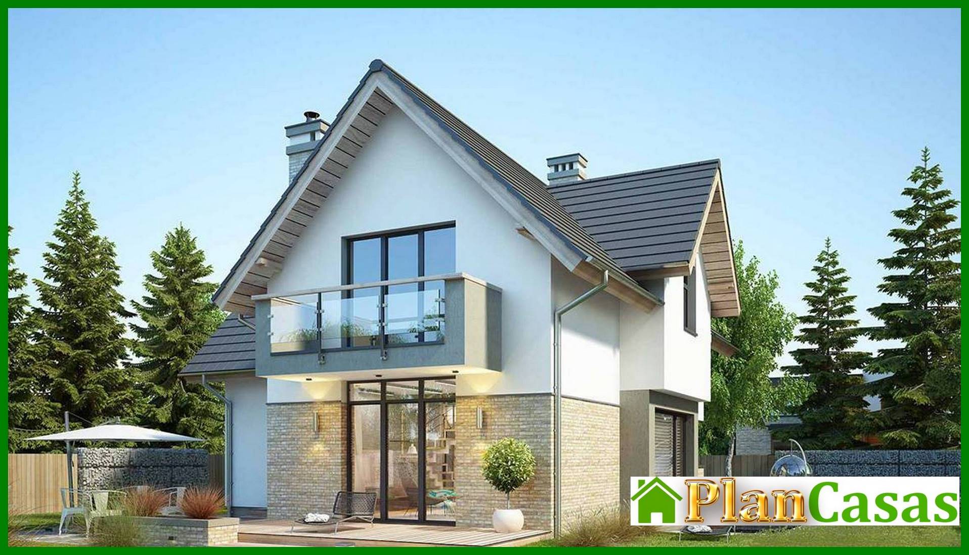 Visualization gallery - The project of a two-story house with a kitchen studio and an office