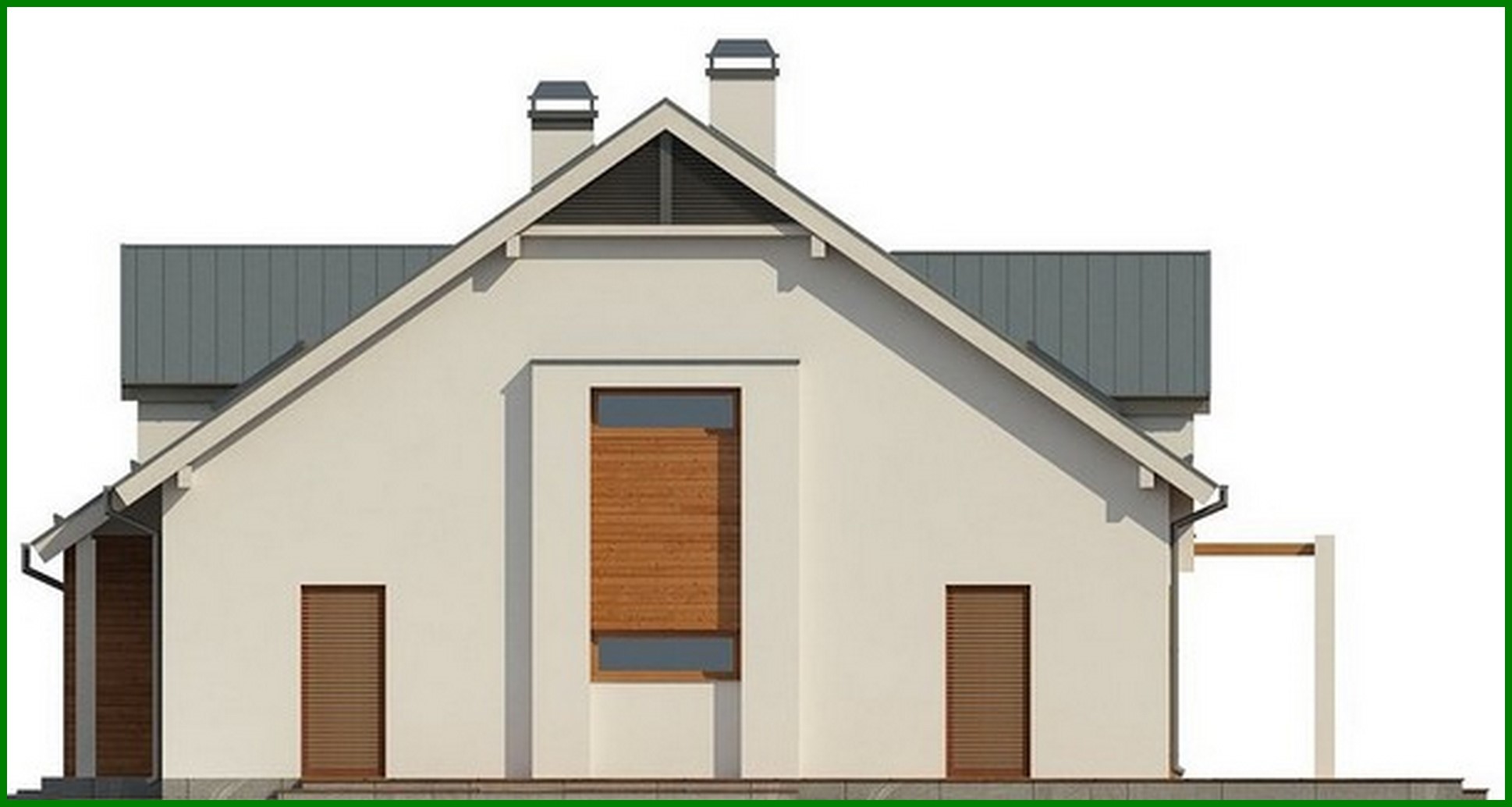 Visualization gallery - The project of a bright stylish classic house with an attic and a garage for a car