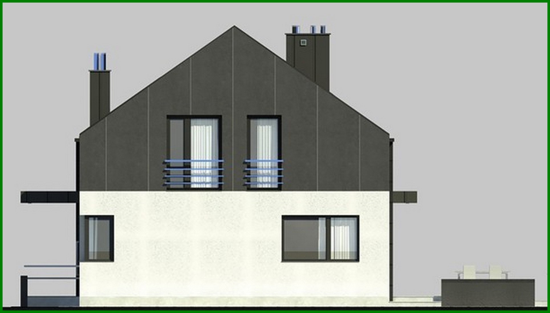 Visualization gallery - Stylish country house with a spacious living room