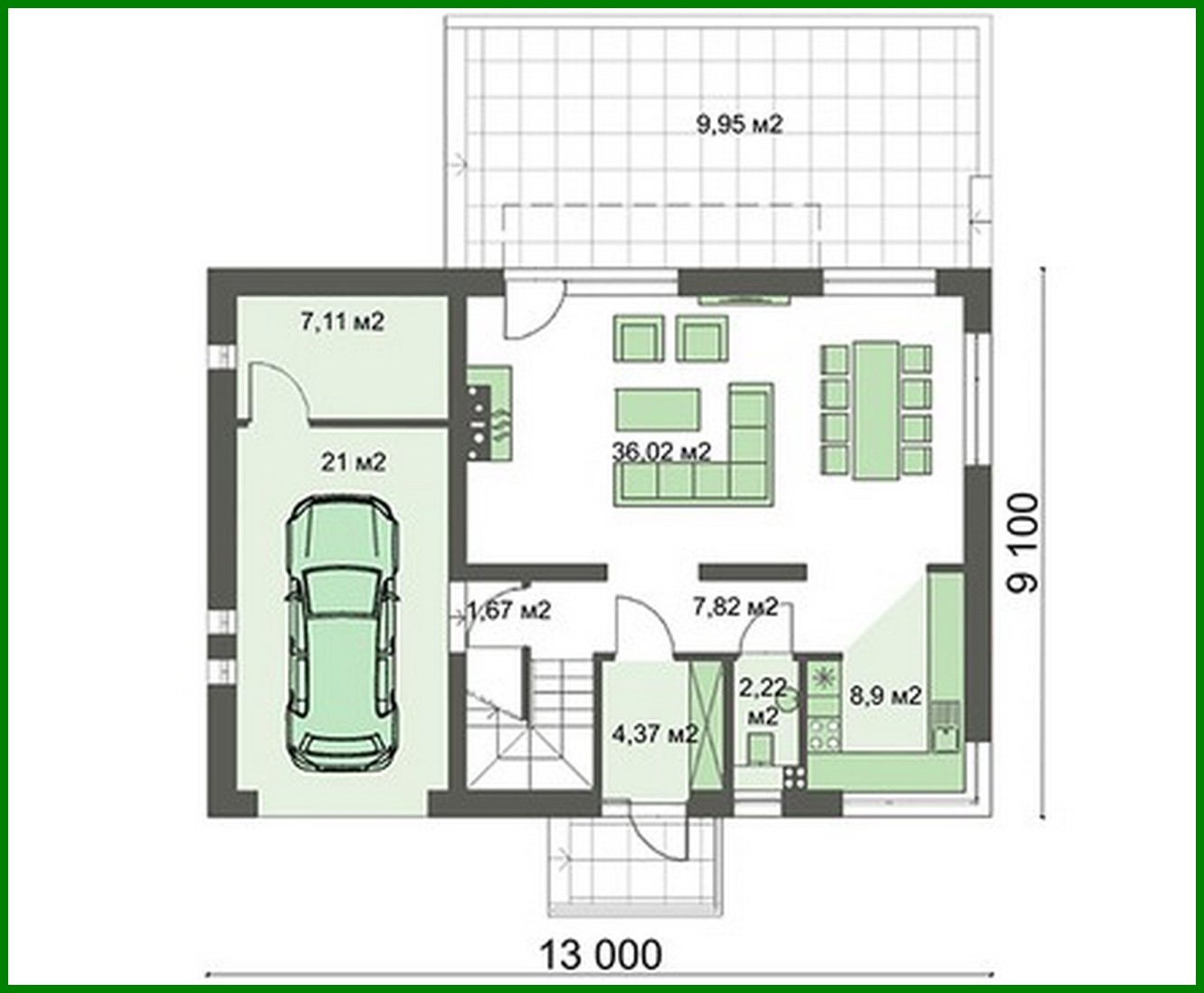 Visualization gallery - Stylish country house with a spacious living room