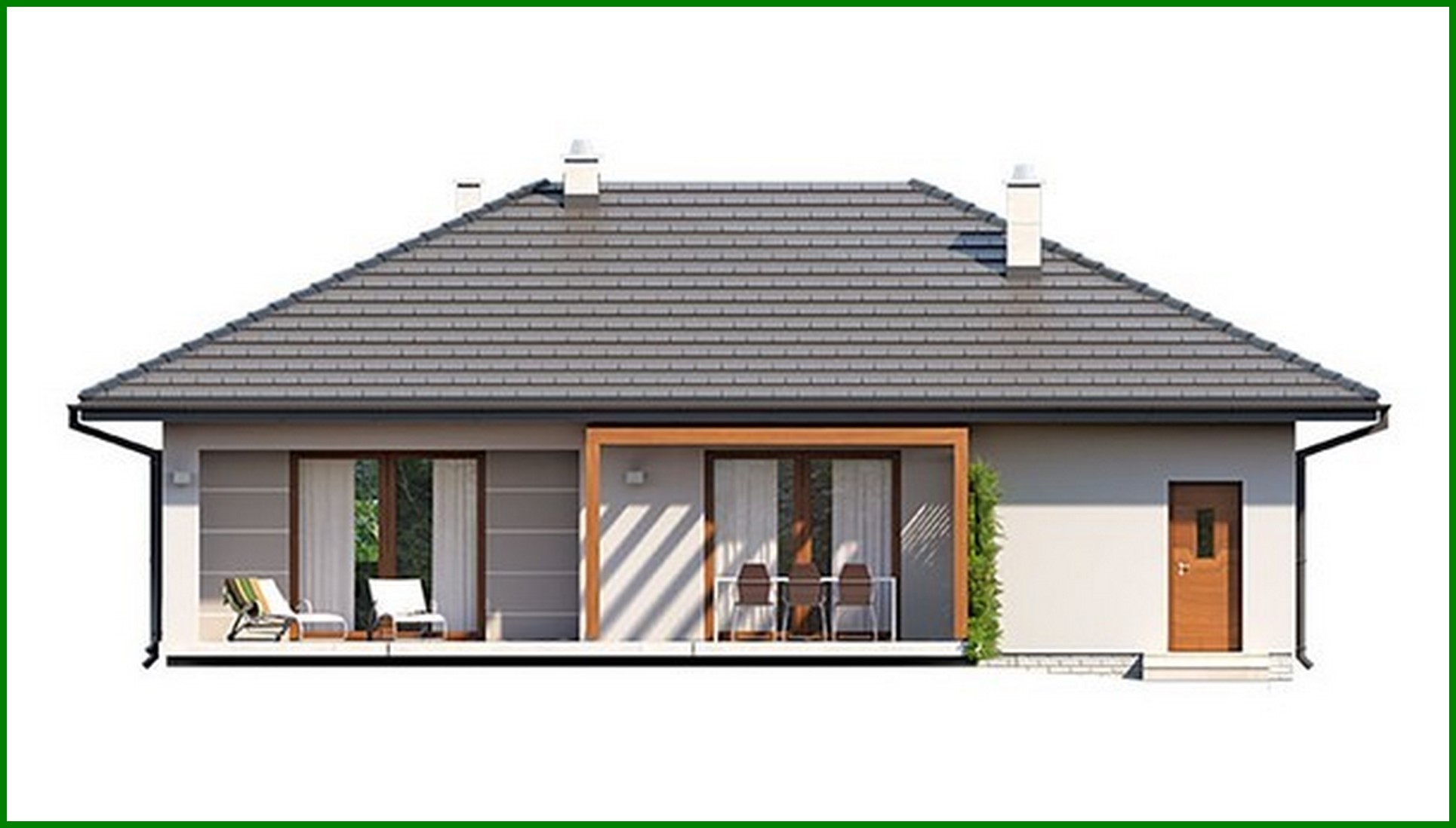 Visualization gallery - The project of a residential building in noble shades per 100 square meters. m with garage