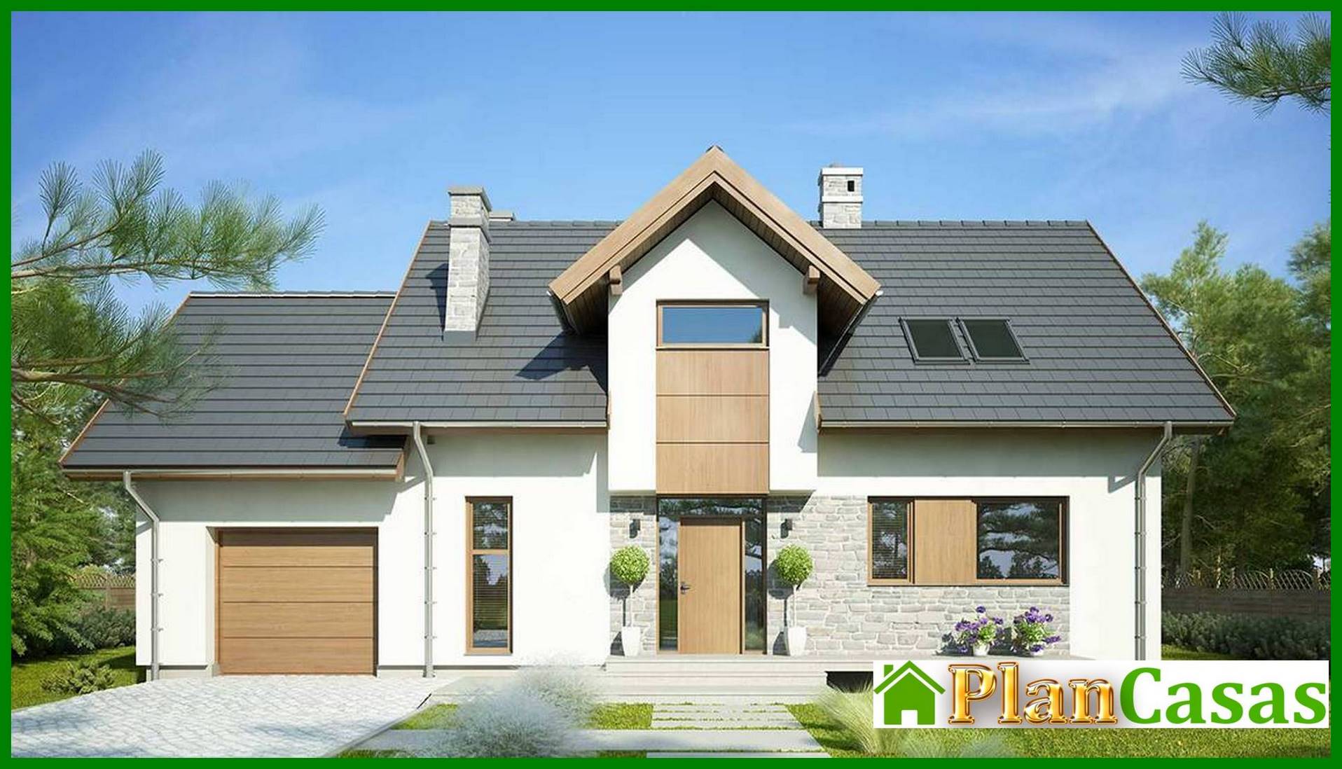 Visualization gallery - Beautiful house with stone decor