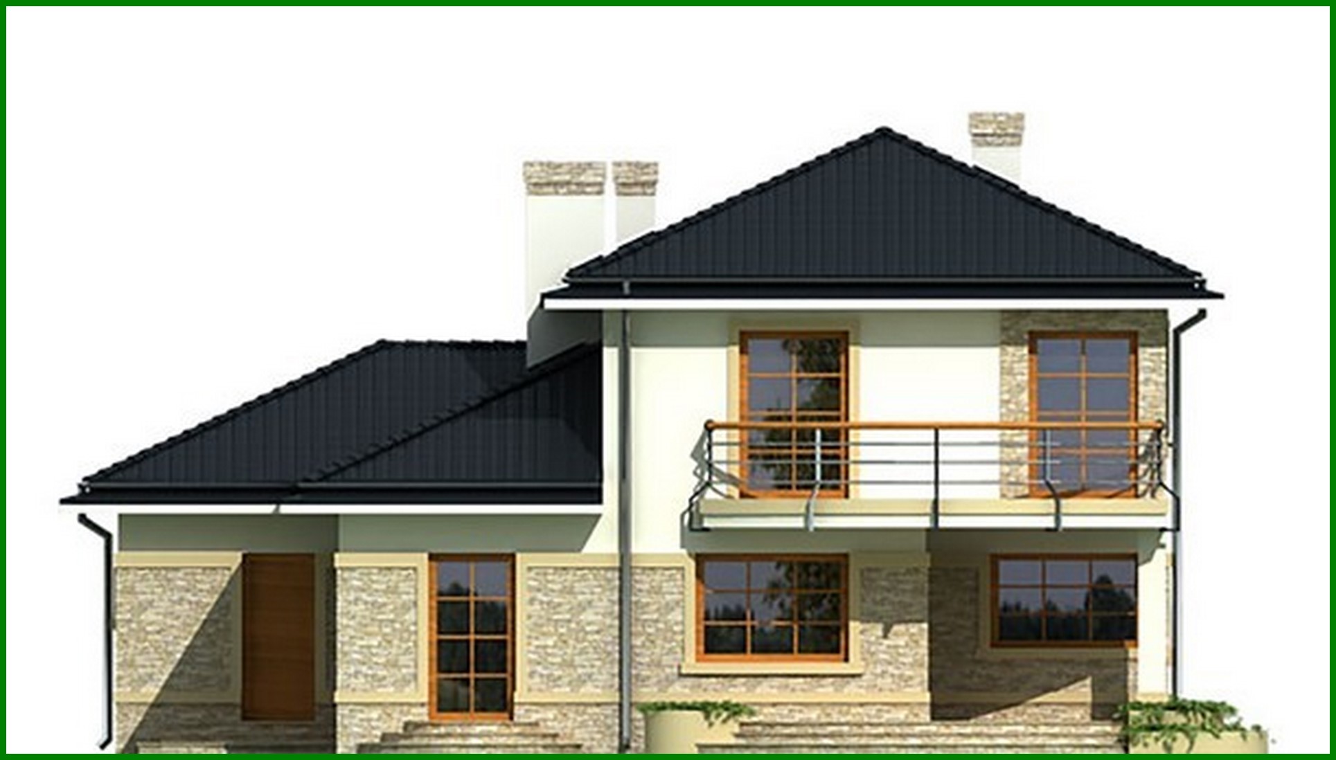 Visualization gallery - Project of the original two-story residential building with semicircular balconies and terraces