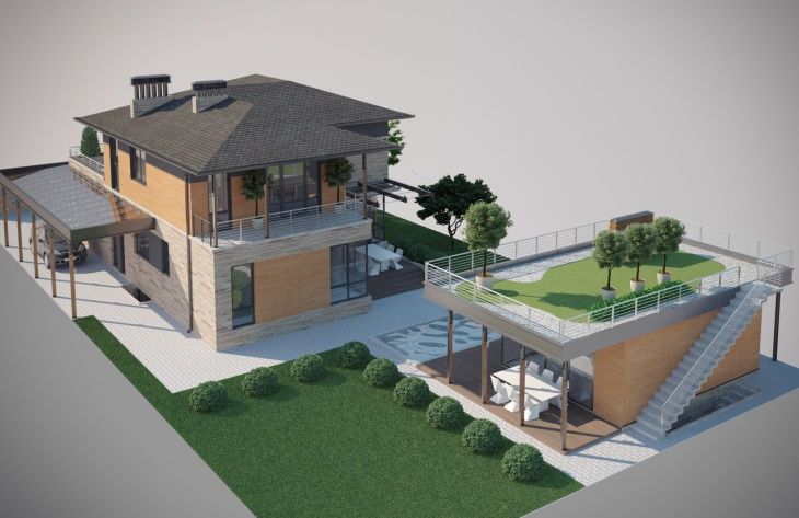 Visualization gallery - Two storey mansion