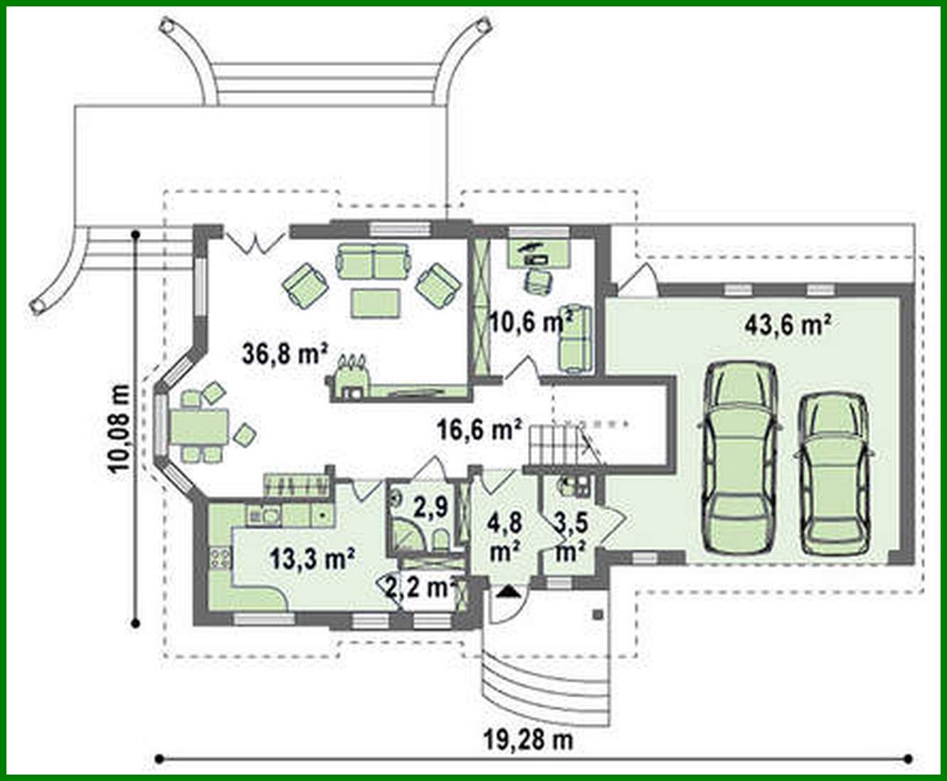 Visualization gallery - The project of an aristocratic house with a garage for two cars