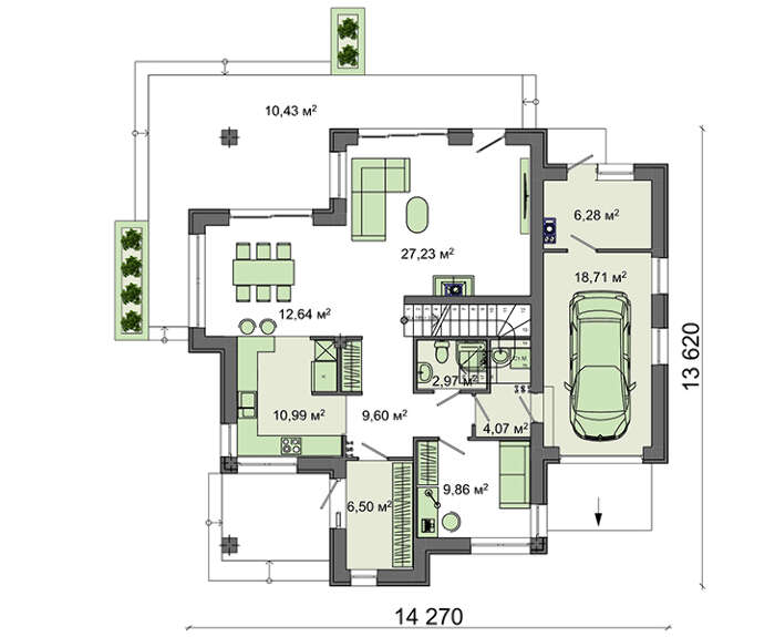 Visualization gallery - Chic house with glazed balconies and terraces