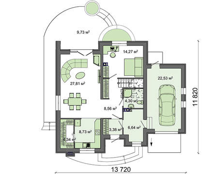 Visualization gallery - Magnificent house with semi-circular balconies