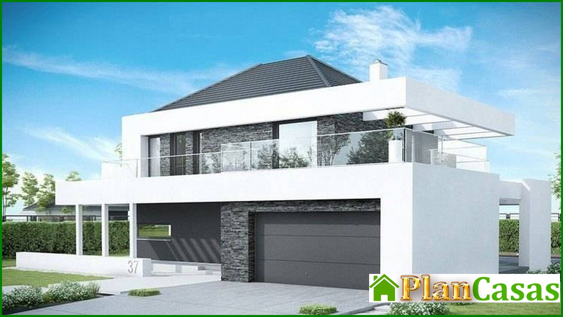 Visualization gallery - Two-story residential building with spacious verandas