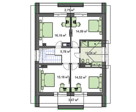 Visualization gallery - Compact house project with terrace