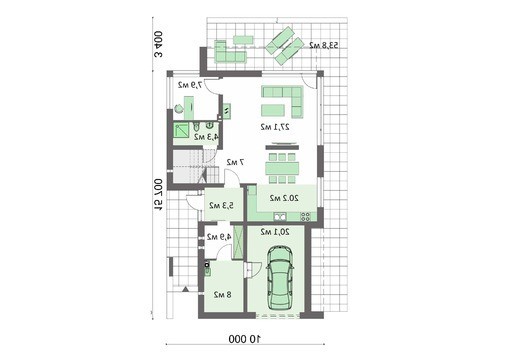 Visualization gallery - Two-storey stylish house with two balconies