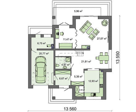 Visualization gallery - Project of a modern house with an attic