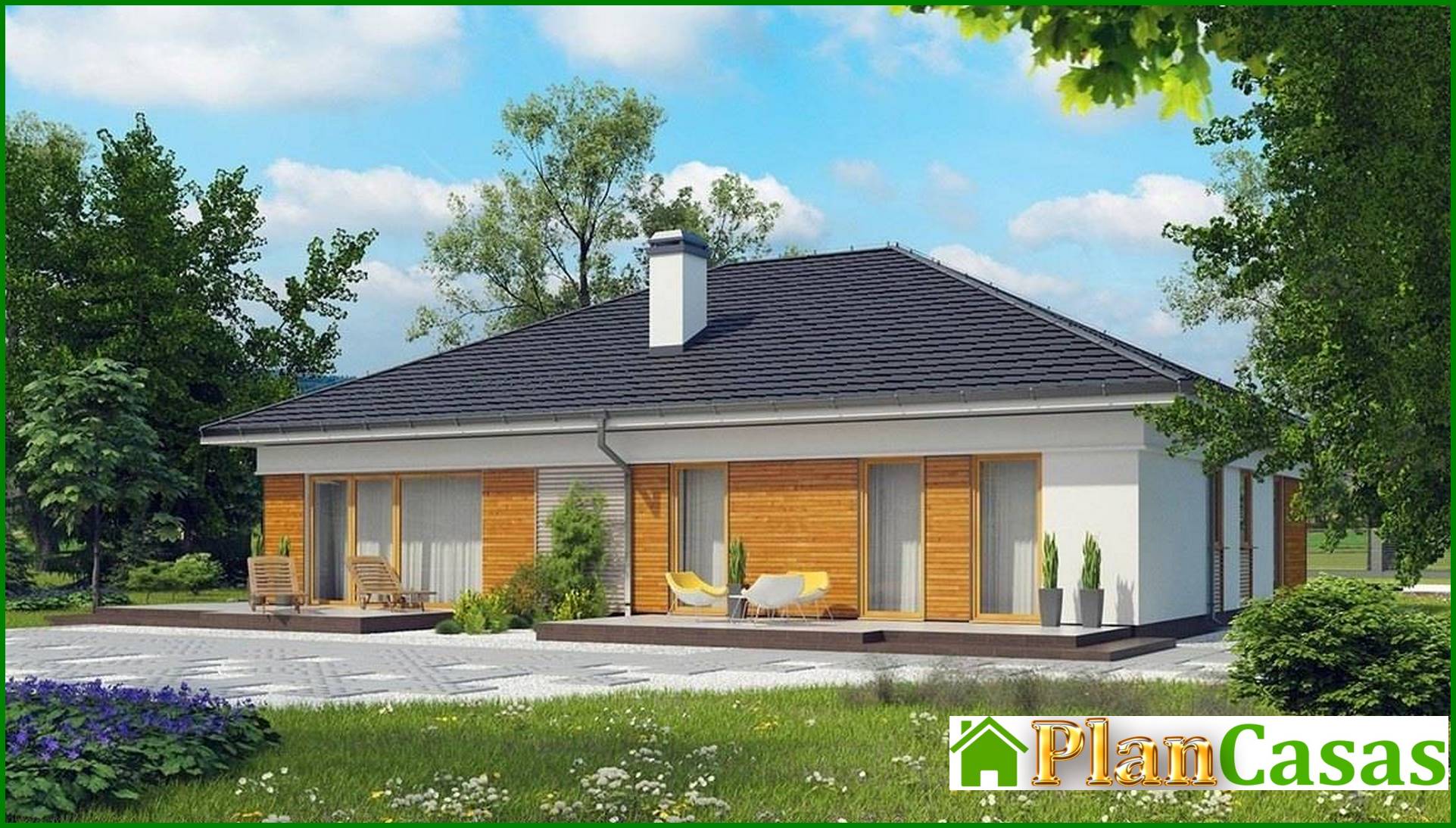 Visualization gallery - Single-storey house project with several bathrooms