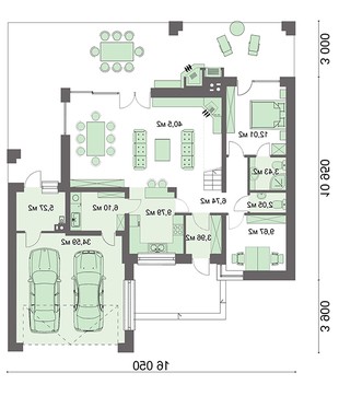 Visualization gallery - Two-story apartment with two bedrooms on the ground floor