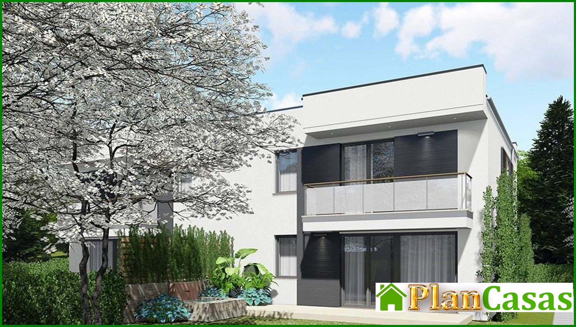 Visualization gallery - Residential home for two families with beautiful balconies