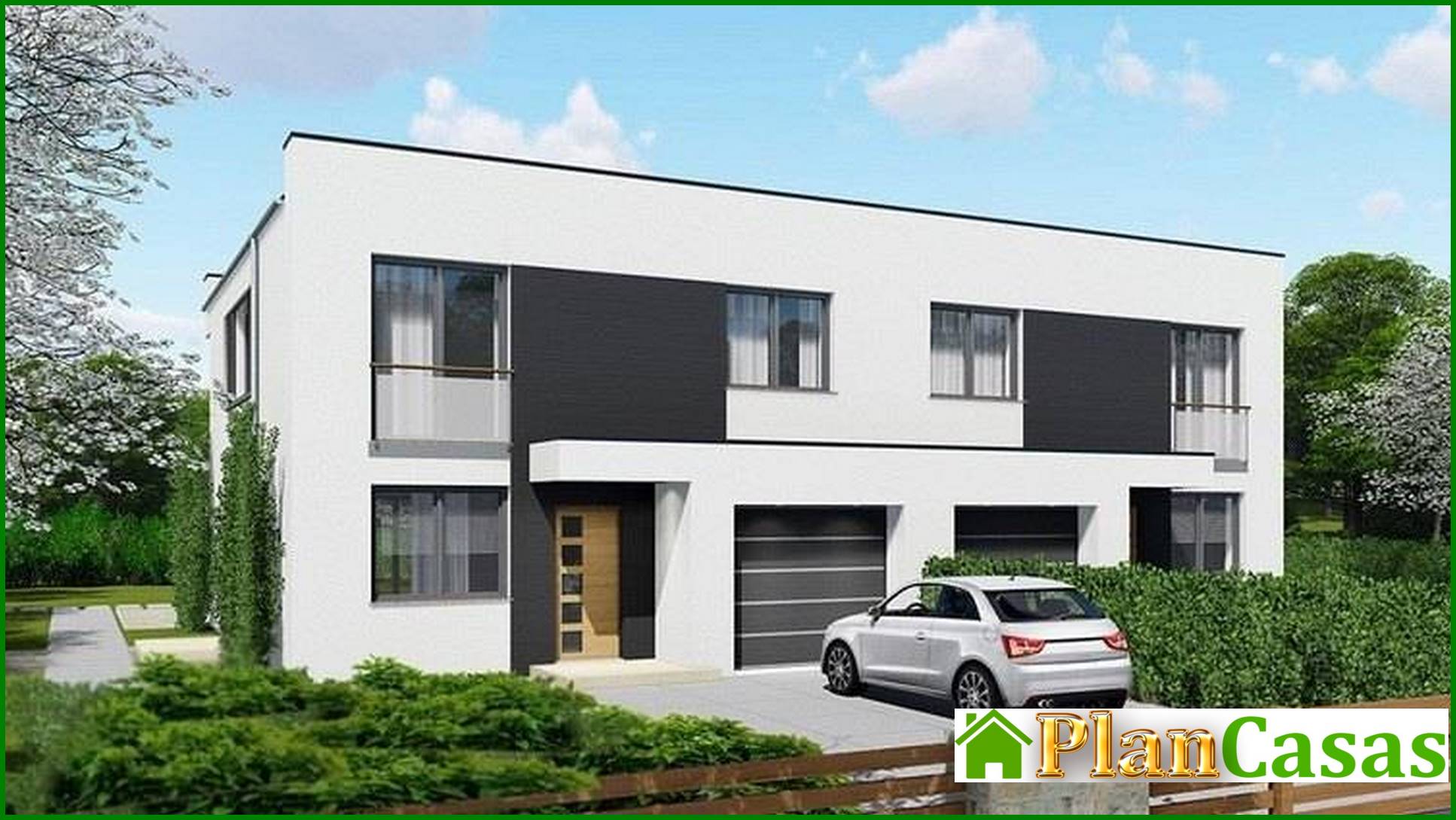 Visualization gallery - Residential home for two families with beautiful balconies