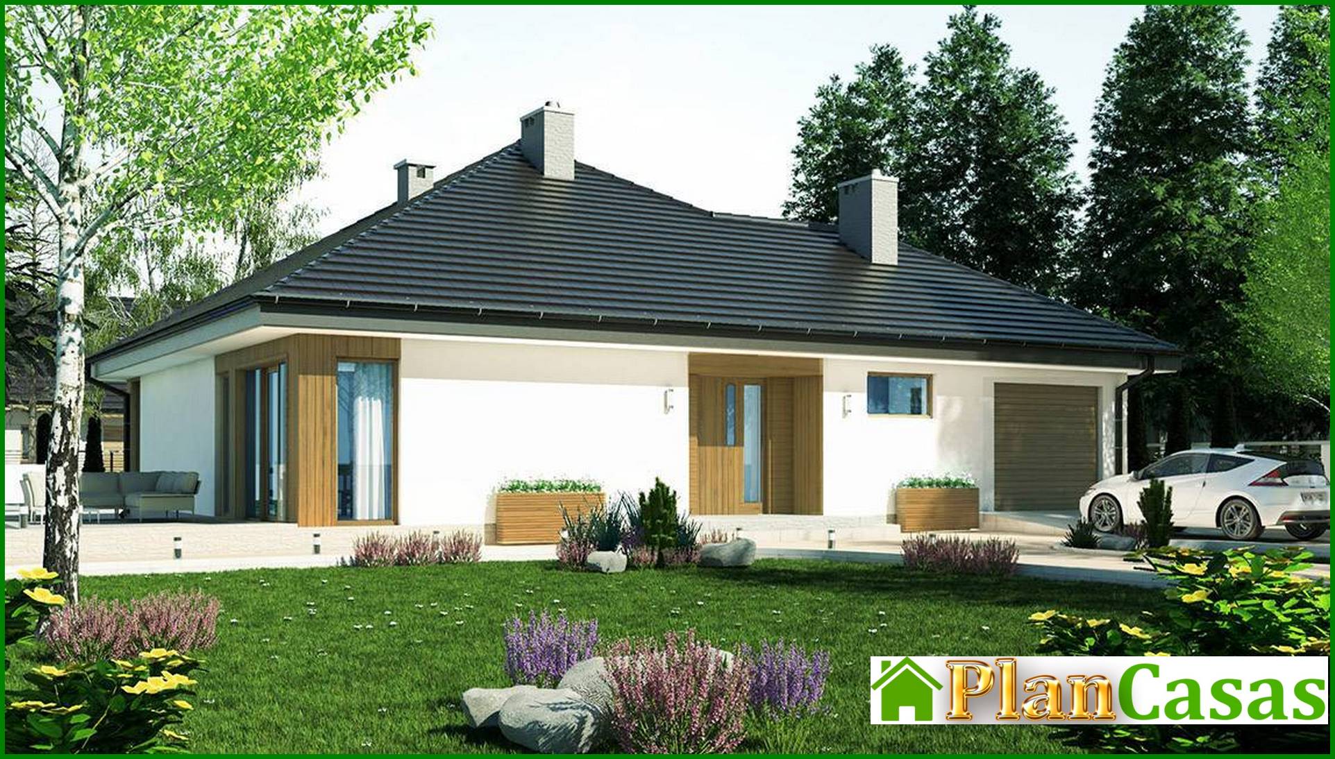 Stylish four-bedroom apartment building house plan