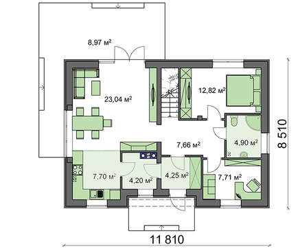 Visualization gallery - The project of an energy-saving classic house with an attic