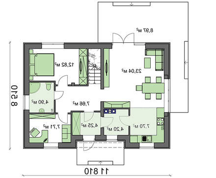 Visualization gallery - The project of an energy-saving classic house with an attic