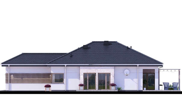 Visualization gallery - The project of a one-story house with artificial stone decor