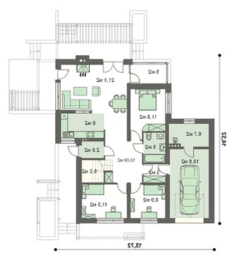 Visualization gallery - Beautiful two-story house with a chic living room