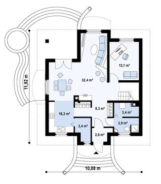 Visualization gallery - Project of a classic house with an attic