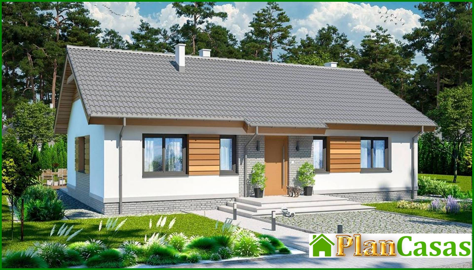 Visualization gallery - One-storey house with a living area of 100 squares