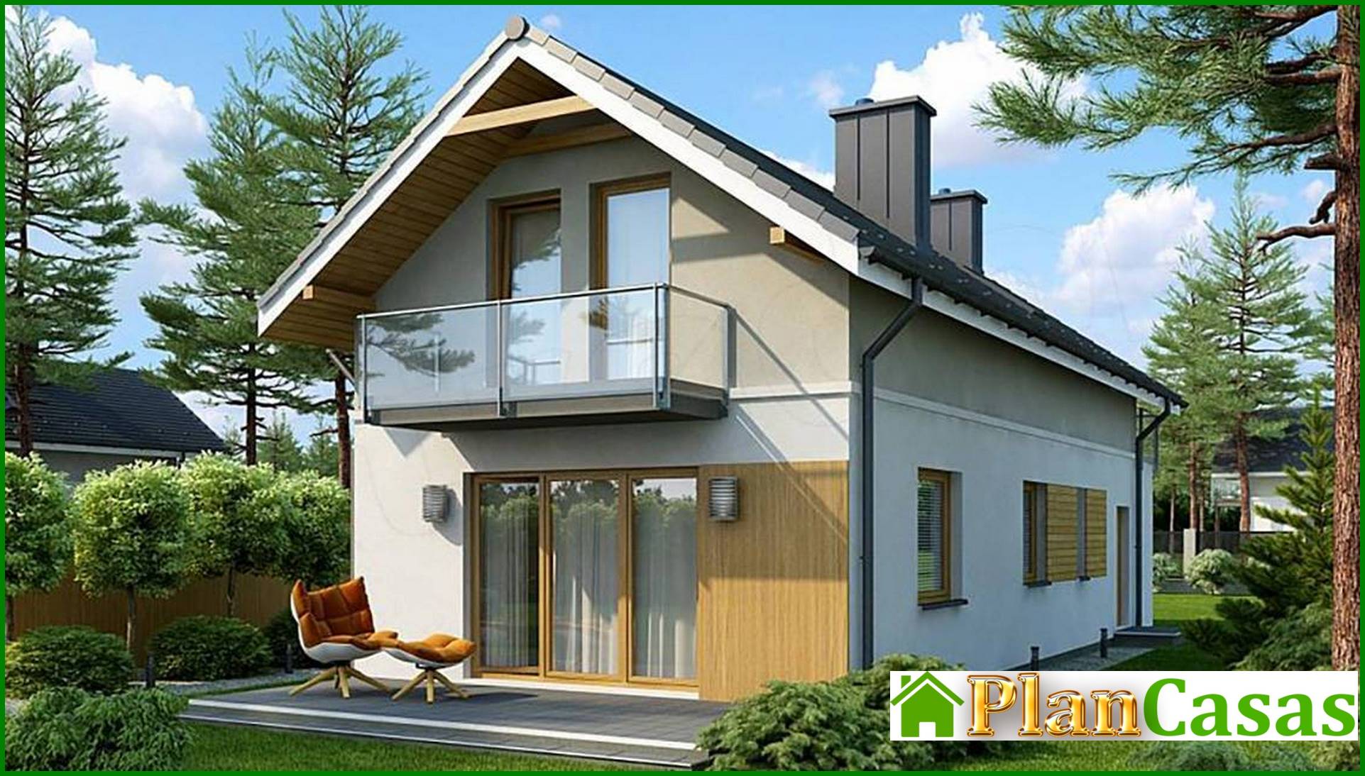 Visualization gallery - Two-story house with balconies for a narrow plot